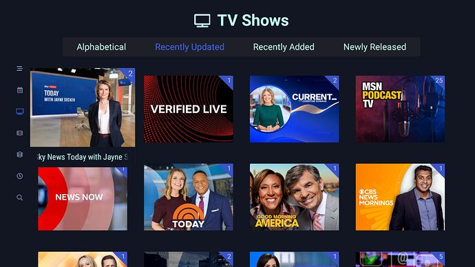 CHDVR Neon Blue TV Shows