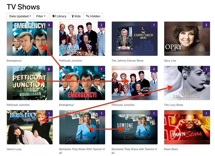 Combine Same show on different channels