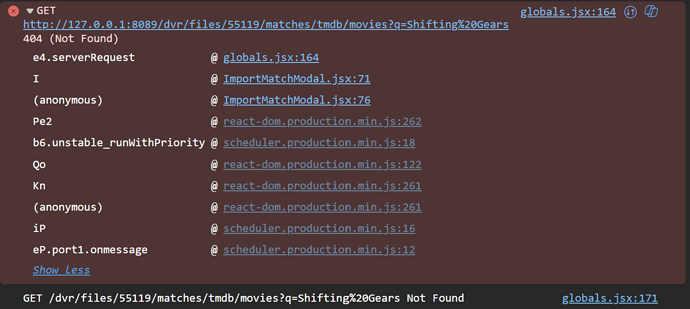 Manual movie match fail tmdb js console