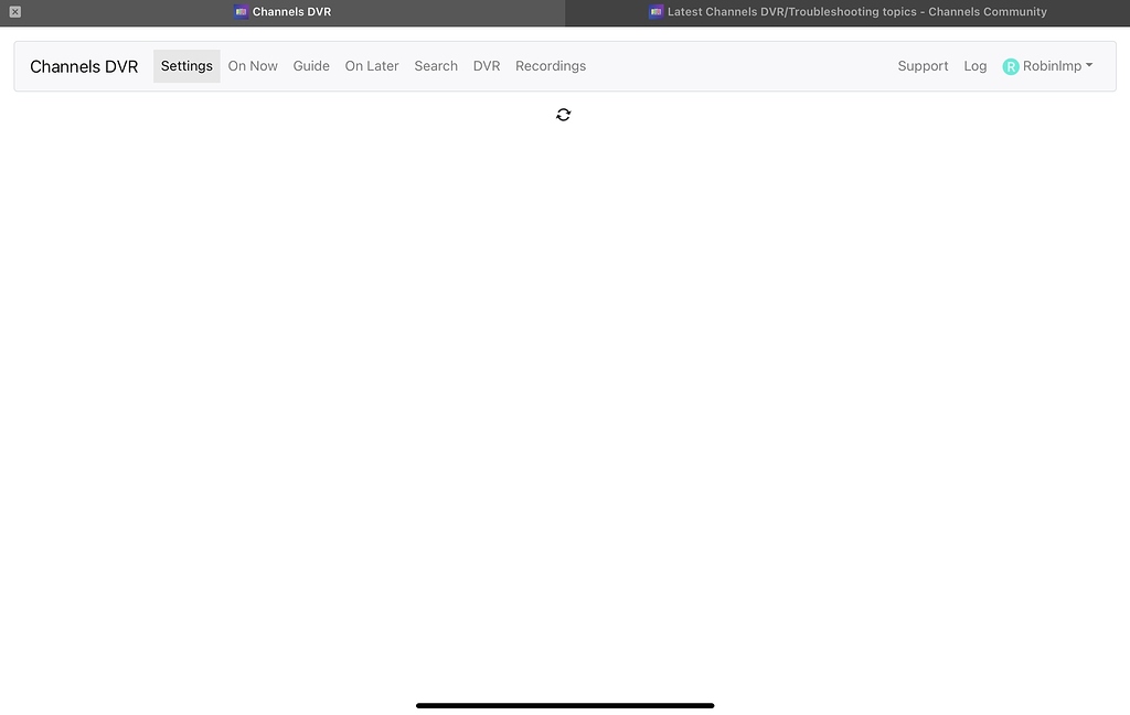 Settings page not loading Troubleshooting Channels Community