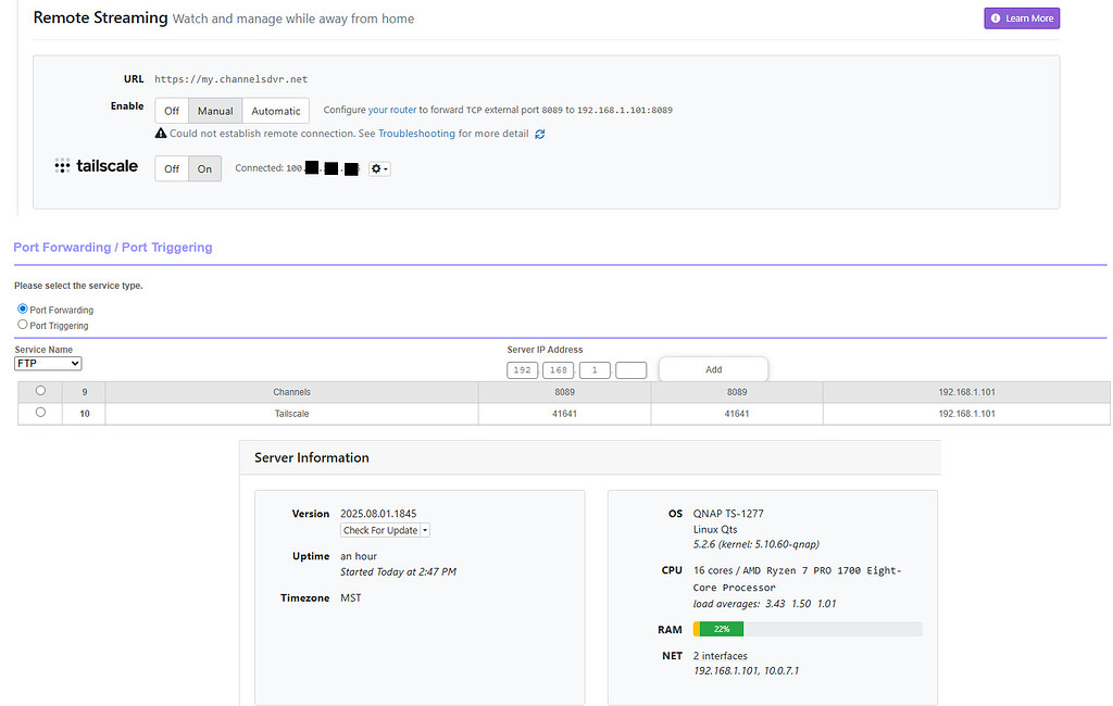 Server Channel Screen Help Screwed-up Remote Streaming - Channels DVR Server - Channels Community