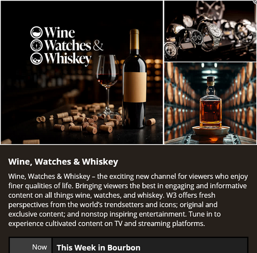 Wine Watches & Whiskey DistroTV Live Channel