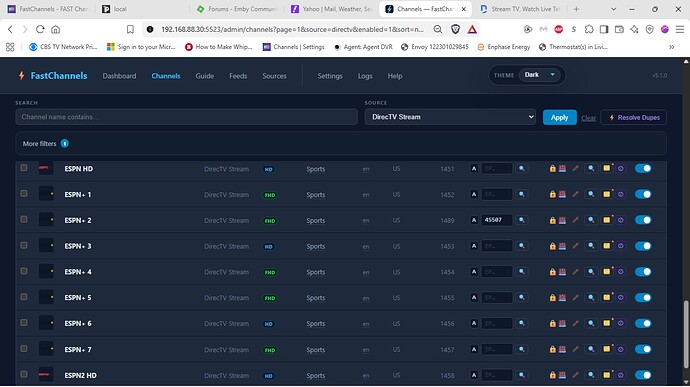 Directv Channels Page 1