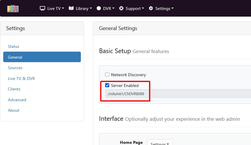 Channels Settings General Basic Setup